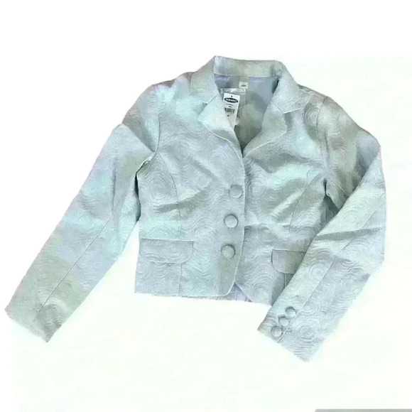 NWT - Women’s Vintage Inspo Jacket Size Small Light Blue with Metallic Threading - Picture 2 of 4